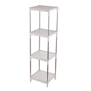 storage cart for laundry room organization, 4 tier shelving unit utility cart storage rack for kitchen bathroom laundry narrow places (white)