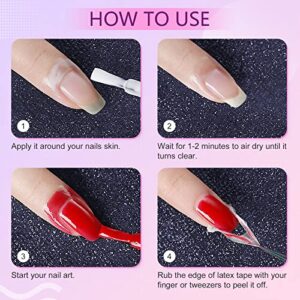 SAVILAND Liquid Latex for Nails, 30ML Latex Nail Polish Barrier Peel Off - Latex Tape Peel Off for Nails Cuticle Guard Skin Barrier Protector Nail Latex with Tweezers for Home DIY Nail Art Salon