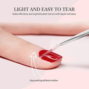 SAVILAND Liquid Latex for Nails, 30ML Latex Nail Polish Barrier Peel Off - Latex Tape Peel Off for Nails Cuticle Guard Skin Barrier Protector Nail Latex with Tweezers for Home DIY Nail Art Salon