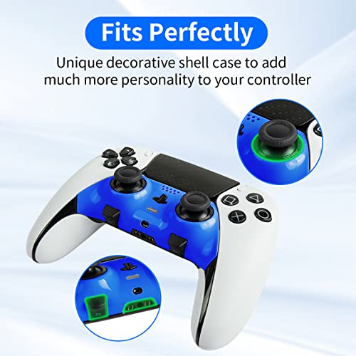 PS5 Edge Controller Skin, Custom Grip Decorative Strip Skin Protective Cover Case, DIY Faceplate Replacement Shell for Playstation 5 Dualsence Edge Controller, Blue