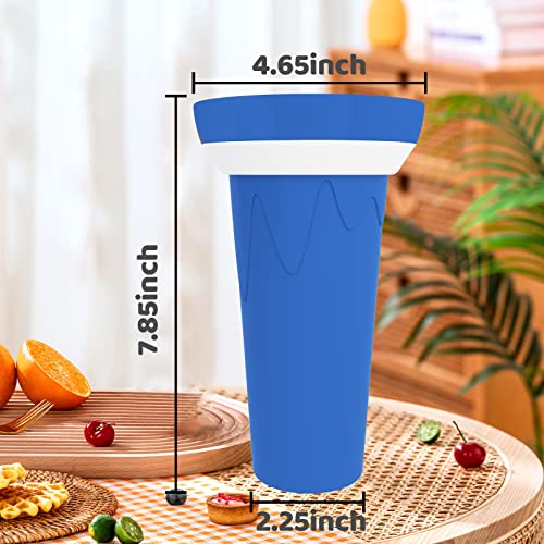 GUICAMI Slushie Maker Cup,Slush Cup,Portable and Double Silicone Layer Ice Cream Maker,Magic Quick Frozen Ice Cup for Milk Shake,Smoothies and DIY Drinks,Blue
