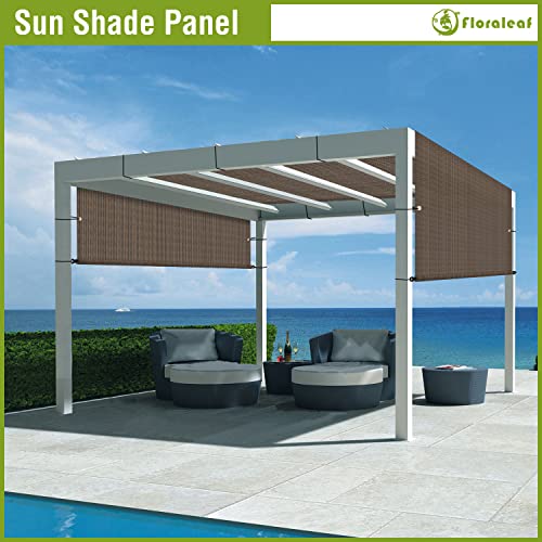 FLORALEAF Pergola Shade Brown Cover Universal Replacement Canopy for Outdoor Patio Porch Backyard Gazebo with Grommets Weighted Rods 8'×12'