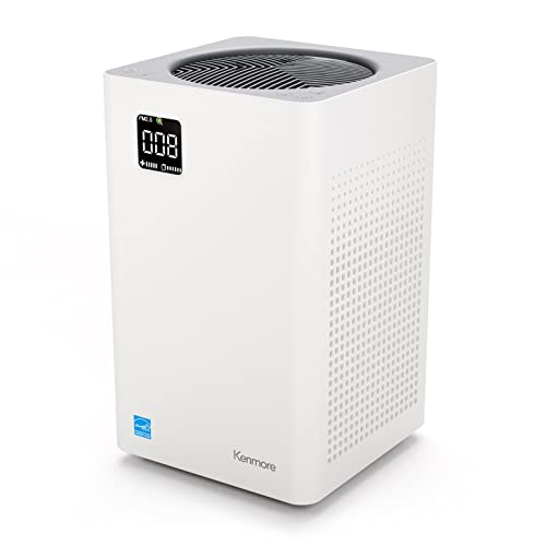 Kenmore PM2010 Air Purifier with H13 True HEPA Filter, Covers Up to 1200 Sq.Foot, 24db SilentClean 3-Stage HEPA Filtration System, 5 Speeds for Home Large Room, Kitchens & Bedroom