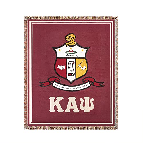 BBGREEK Kappa Alpha Psi Fraternity Paraphernalia - Woven Tapestry Throw Blanket - 51 x 63 Inches - Shield - Official Vendor