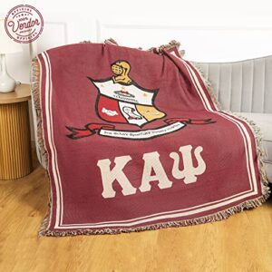 BBGREEK Kappa Alpha Psi Fraternity Paraphernalia - Woven Tapestry Throw Blanket - 51 x 63 Inches - Shield - Official Vendor