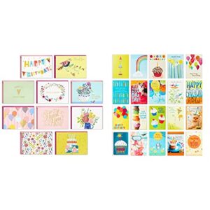 hallmark pack of 30 assorted boxed greeting cards, good vibes—birthday, thinking of you, thank you, blank cards & birthday cards assortment, 20 cards with envelopes