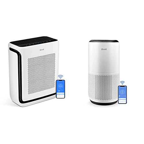 LEVOIT Air Purifiers Up to 1900 Ft² in 1 Hr with Washable Filters, Air Quality Monitor, Smart WiFi, Pet Hair in Bedroom, Vital 200S & Air Purifiers, Pet Allergies, White