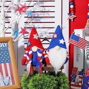 4th of july patriotic gnome plush elf ornament 2pcs handmade gnome plush american couple scandinavian tomte 4th of july veterans day memorial day gift independence day table decorations tray ornament