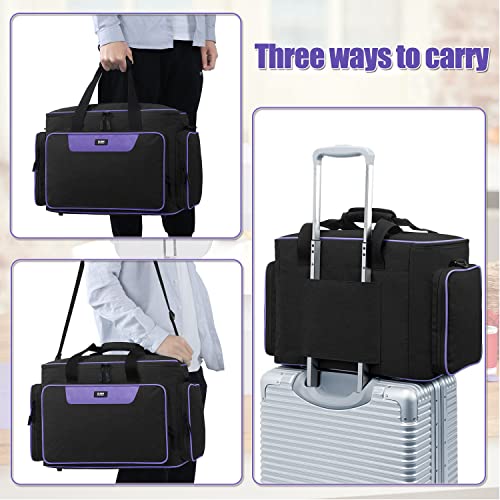 LEFOR·Z Sewing Machine Carrying Case Bag Compatible for Most Standard Singer,Brother,Janome with Multiple Storage Pockets,Universal Travel Tote Bag with Shoulder Strap for Sewing Machine and Supplies