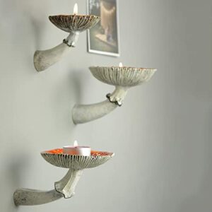 3Pcs Mushroom Hangers, Mushroom Shelves, Wall Mounted Whimsical Mushrooms, Wall Mounted Trays Available for Bedroom, Bathroom, Kitchen.