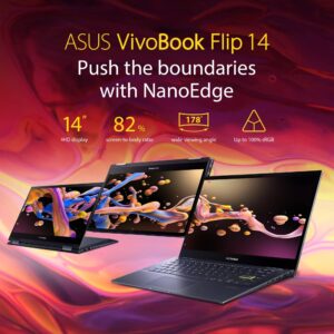 ASUS 2023 Newest Thin and Light VivoBook, 14 HD Touchscreen 2-in-1 Laptop, 4GB RAM, 256GB SSD, Intel Celeron Processor, NumberPad, Type-C,HDMI, Microsoft 365 Personal 1-Year Included, Windows 11 S