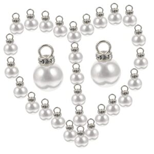 pearl pendant pearl dangle earrings pearl pendant necklace drop pearl earrings 100pcs pearl charm pearl dangle charms imitation peal pendant charms bracelet making kit diy pendant