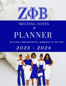 zeta phi beta meeting notes & planner: my plans meeting notes memories of the year