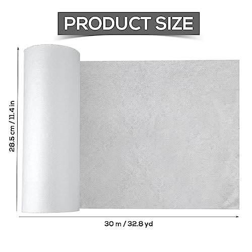 Fusible Interfacing, 11.4 in x 33 yd Polyester Non-Woven Interfacing Single-Sided Interfacing Lightweight Medium Weight Iron-On Interfacing for Sewing, Quilting, Crafting