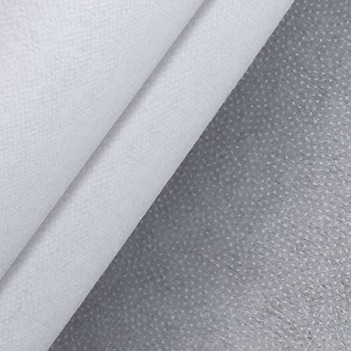 Fusible Interfacing, 11.4 in x 33 yd Polyester Non-Woven Interfacing Single-Sided Interfacing Lightweight Medium Weight Iron-On Interfacing for Sewing, Quilting, Crafting