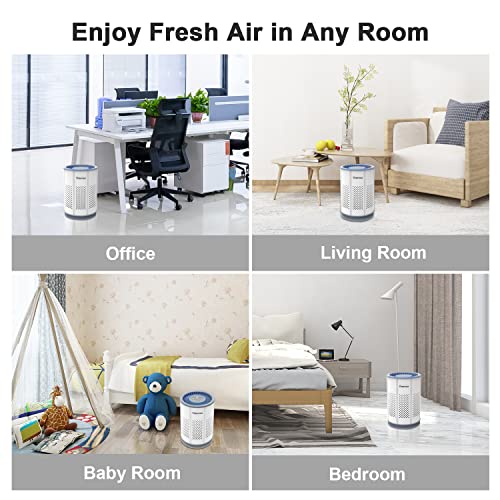 Air Purifier for Home up to 269sq ft/25㎡ Air Purifiers with True HEPA Filter for Bedroom, Living Room, Kitchen and Office