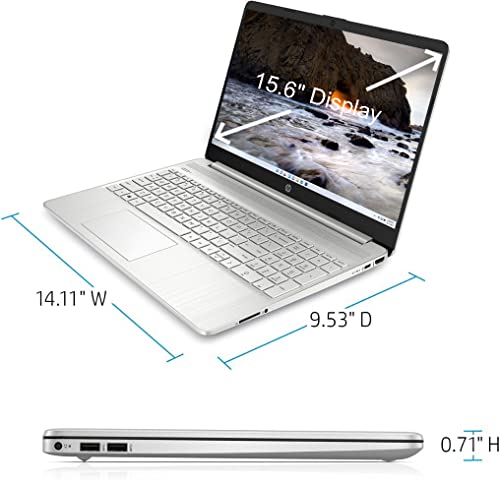 HP 2023 Newest Laptop, 15.6" Touchscreen Display, Intel Core i3-1115G4 Processor, 12GB RAM, 256GB SSD, Intel Iris Xe Graphics, Wi-Fi, Bluetooth, Webcam, Windows 11 Home in S Mode, Natural Silver