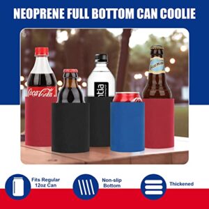 Desing Wish Bottom-Sealed 12oz Standard Can Cooler Sleeve Anti-Slip Neoprene Blank Drinks Insulator Sleeves for 12 16 oz Beverage Cans/Bottles (4 Pack Black)
