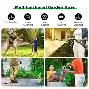 50 ft Hybrid Garden Hose–No Kink Lightweigh Flexible,Leakproof Water Hose with PVC Reliefs–5/8 in ID,3/4"Solid Brass Connectors-Rubber Car Hoses Pipe for outdoor Watering& Washing,600 Burst PSI