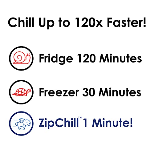 ZipChill Instant Beverage Spinner Chiller, Universal Can Cooler for Drinks, Rapidly Chills Beer and Soda Cans in 60 Seconds, No Batteries Required, Lightweight Small Portable