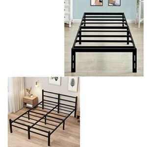 greenforest twin bed frame quick lock heavy duty metal platform and queen bed frame with headboard