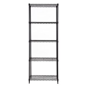 mzg steel heavy duty 5-tier utility shelving unit steel organizer wire rack for home,kitchen,office (24-in w x 14-in d x 63-in h)