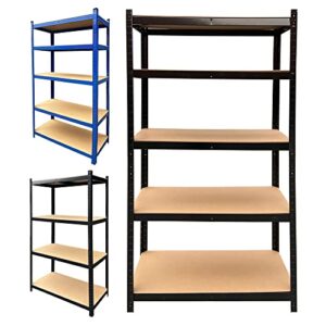 autofu shelves for storage 28" w x 12" d x 59" h 5-tier metal shelving unit adjustable utility rack multipurpose shelf for garage, basement, pantry, warehouse, shed(black)