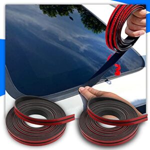 smeyta weather stripping door seal for car,rubber car door seal weather stripping,19.6ft t shape windshield seal for sunroof front rear windshield seal 2pc(9.8ft 0.55inch+9.8ft 0.75inch)
