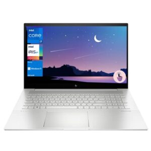 hp envy laptop, 17.3“ fhd touchscreen display, intel core i7-1260p processor, 64gb ram, 2tb ssd, backlit keyboard, sd card reader, hdmi, wi-fi 6, windows 11 home, silver