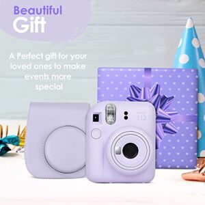 Fujifilm Instax Mini 12 Camera with Fujifilm Instant Mini Film (60 Sheets) Bundle with Deals Number One Accessories Including Carrying Case, Photo Album, Stickers (Pastel Blue)