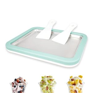 instant ice cream maker, rolled ice cream maker, instant gelato pan/roll, homemade diy ice cream for fun parent-child activities for families mint green
