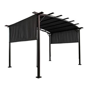 12 x 9 ft gazebo outdoor waterproof outdoor grape shade canopy tent with retractable shade canopy, sturdy retractable pergola for grill, yard, commercial