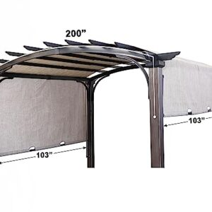 SCOCANOPY Replacement Sling Top for Lowe's Allen + roth 10 ft x 10 ft Freestanding Pergola Sold at Lowe's, L-PG152PST-B (Size: 200" (L) x 103" (W)),Light Grey