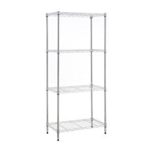 mzg steel heavy duty 4-tier utility shelving unit steel organizer wire rack for home,kitchen,office (24-in w x 14-in d x 53-in h)