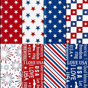 whaline 120 pcs patriotic tissue paper blue red white stars stripe wrapping paper 4th of july art tissue paper art crafts for diy gift packaging independence day party decorations, 14x20 inch