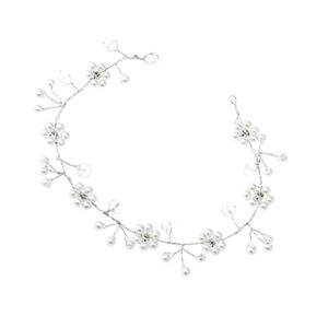fomiyes 1pc headband hair pieces for women party accessory wedding hairband pearl tiara featival photo prop women peal hair accessories headpiece for women pearl crystal headpiece white