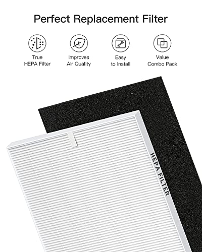 MORENTO Airmega AP-1512HH Replacement Filter for Coway, Compatible with Coway Airmega AP1512HH Air Purifier, Compared to Part #3304899, 2 HEPA Filters & 8 Carbon Filters, 2-Pack