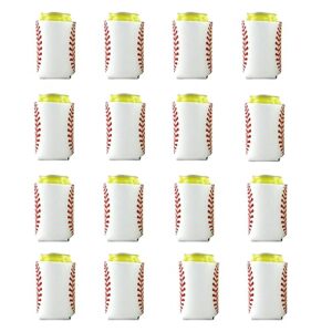 neoprene baseball can coolers sleeves: 16pcs beer bottle cup insulator can sleeves for beer reusable baseball lovers gifts for hot and cold drinks soda game party