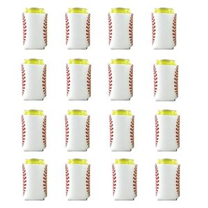 Neoprene Baseball Can Coolers Sleeves: 16PCS Beer Bottle Cup Insulator Can Sleeves for Beer Reusable Baseball Lovers Gifts for Hot and Cold Drinks Soda Game Party