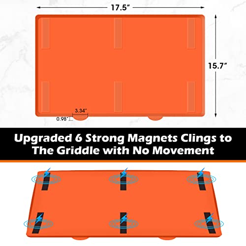 17" Griddle Mat Silicone for Blackstone, Magnetic Protective Cover Mats Blackstone Griddle Top Covers for Blackstone Protector Outdoor-Orange