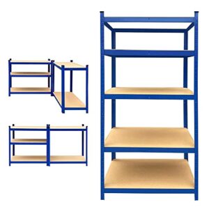 AUTOFU Shelf Organizer - Garage Shelves, Heavy Duty Metal Shelving Unit, Storage Shelf, Utility Rack, Standing Racking Units for Kitchen Pantry Closet Workshop Shed, 5 Tier, 59x28x12inch(H*W*D), Blue