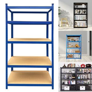 autofu shelf organizer - garage shelves, heavy duty metal shelving unit, storage shelf, utility rack, standing racking units for kitchen pantry closet workshop shed, 5 tier, 59x28x12inch(h*w*d), blue