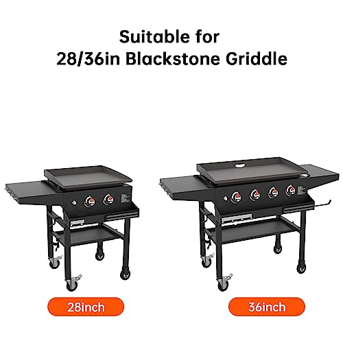 Upgrade Griddle Caddy for Blackstone 28"/36" Griddles,Grill Caddy with Magnetic Tool Holder&Knife Holder,Space Saving Grill Accessories Storage for Blackstone Griddle,Black