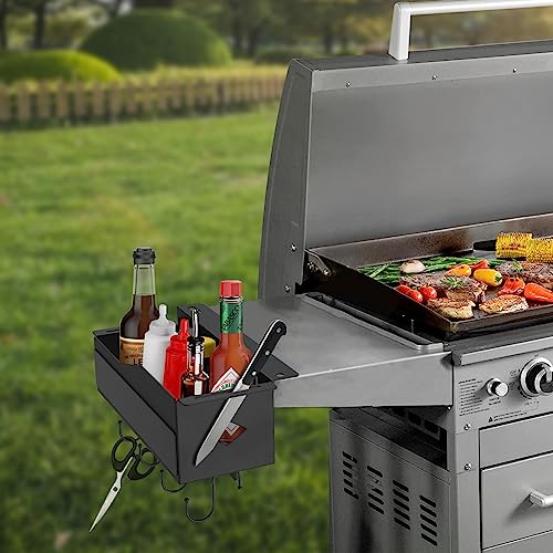 Upgrade Griddle Caddy for Blackstone 28"/36" Griddles,Grill Caddy with Magnetic Tool Holder&Knife Holder,Space Saving Grill Accessories Storage for Blackstone Griddle,Black