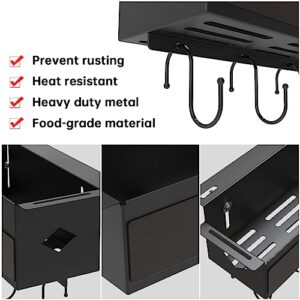 Upgrade Griddle Caddy for Blackstone 28"/36" Griddles,Grill Caddy with Magnetic Tool Holder&Knife Holder,Space Saving Grill Accessories Storage for Blackstone Griddle,Black