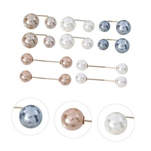 RORPOIR 10pcs Anti Exposure Brooch Silk Scarf for Hair Pearl Brooch Wedding Decoration Pearl Corsage Cardigan Collar Clip Peal Breast Scarf Brooch Pin Shawl Buckle Shawl Brooch Pendant