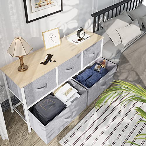 YITAHOME Fabric Dresser with 5 Drawers - Storage Tower & 5 Drawer Dresser - Fabric Storage Tower, Organizer Unit