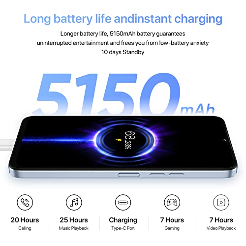 UMIDIGI G3 MAX （8+128GB Android 13 Unlocked Cell Phone,50MP Ultra-Clear AI Camera Smartphone,6.6-inch FHD Display Android Phone,5150mAh Massive Battery Mobile Phone Support Expandable Up to 1TB