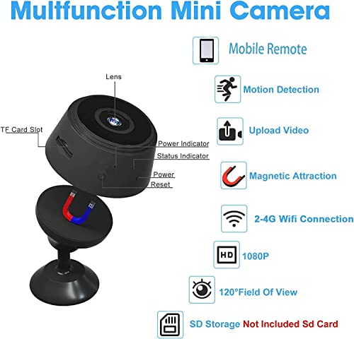 Phouqtem Spy Camera Hidden Camera WiFi Mini Camera with Motion Detection Wireless Nanny Cam HD 1080P Home Security and Indoor Outdoor