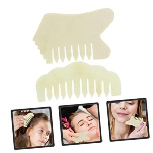 BIUDECO Scalp Massager Hair Comb 2pcs Jade Comb Cosmetic Comb Hair Combs Face Massager